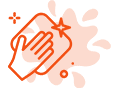 A black background with an orange splash in the middle.